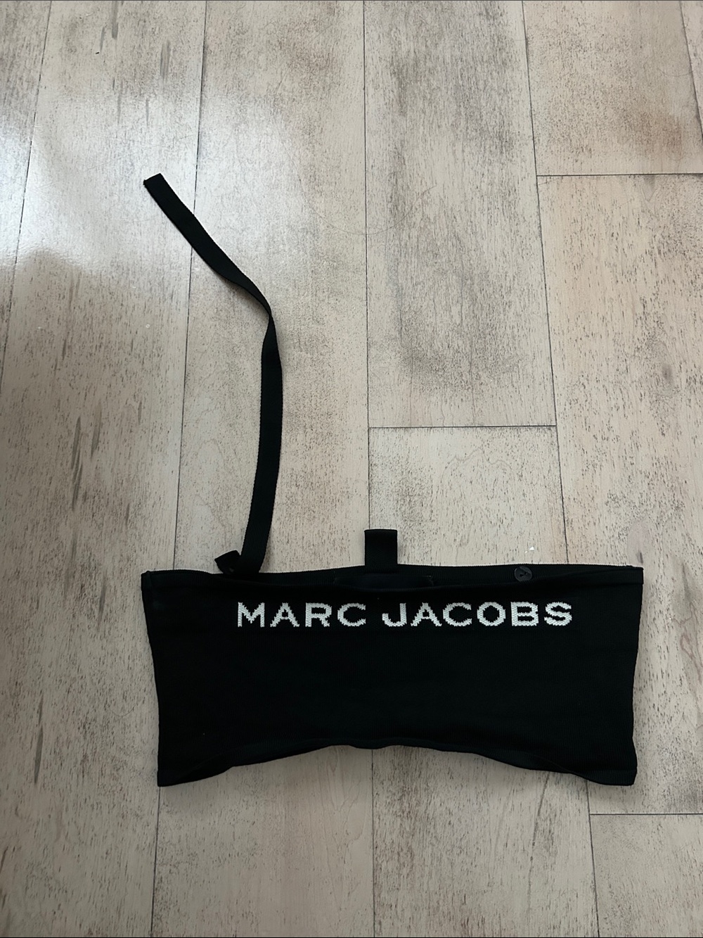 Marc Jacobs Black Canvas Wrist Pouch with White Logo